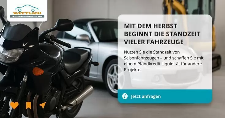 Newsbild Motorrad abgemeldet? Cabrio in der Garage? Der Bagger geht erst im Frühling wieder raus?