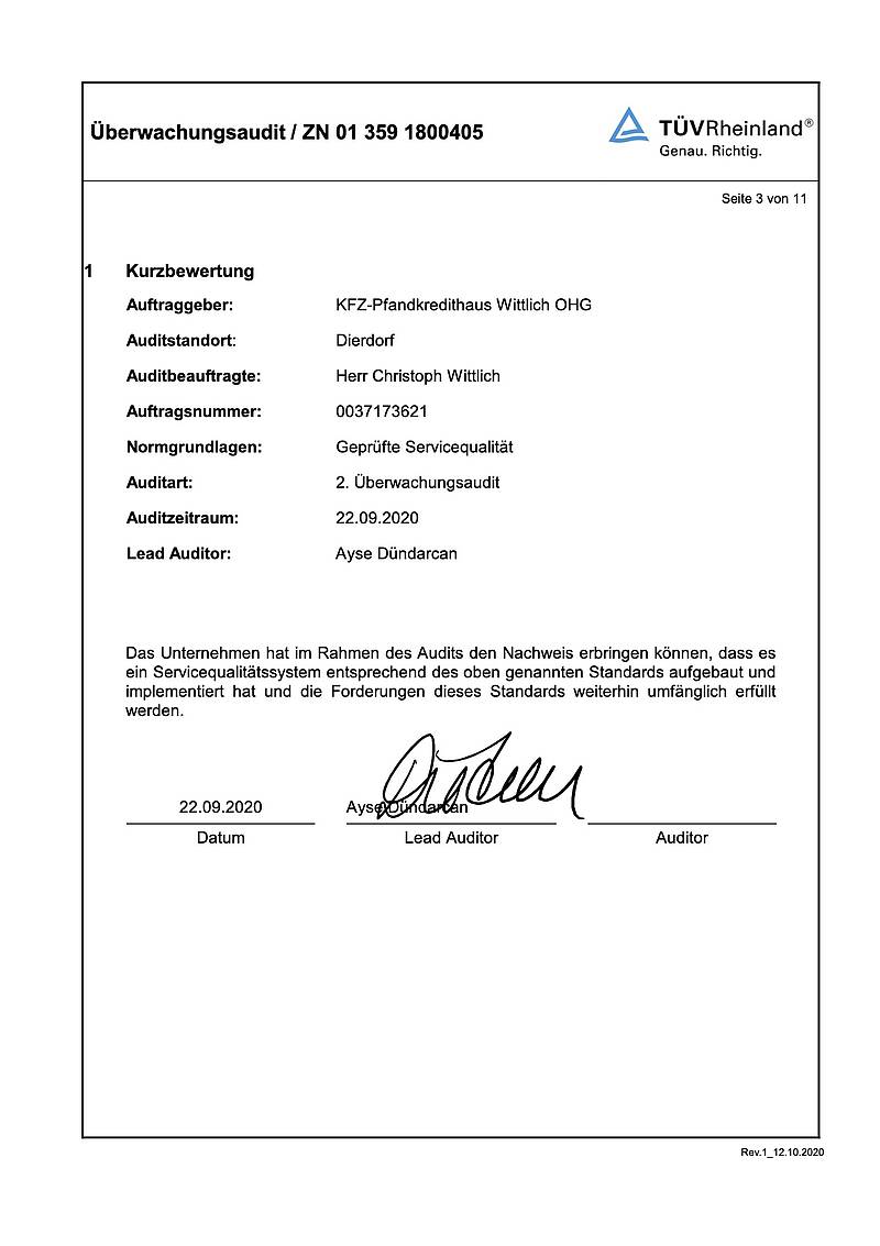 Newsbild TÜV-Rheinland bestätigt Zertifizierung auch für 2020